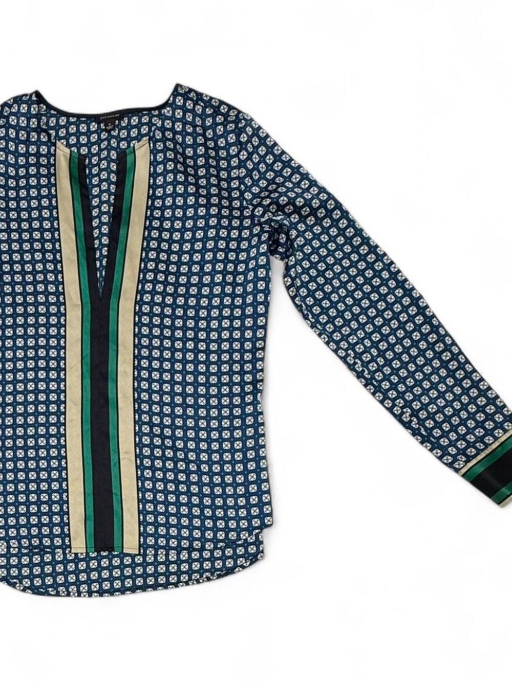 ANN TAYLOR Printed Split Neck Blouse - Picture 6 of 7